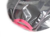 Pršiplašť pre psa Tara s rukávky čierna, ružový lem